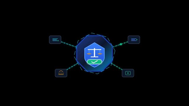Financial Settlement Clearing Network Futuristic Motion Background Loop