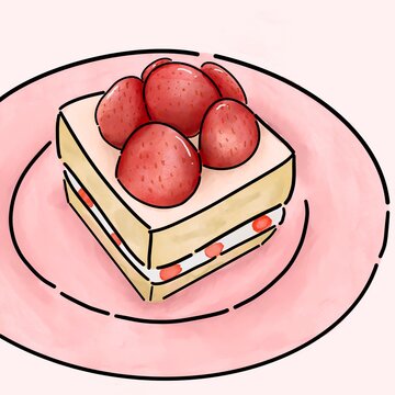 Strawberry slice cake