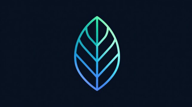 This design features a single leaf created with a continuous gradient line, offering ample space for text and a minimalist look.