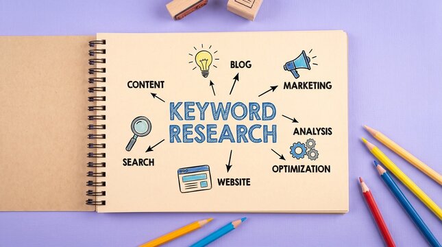 Keyword Research Diagram for Digital Marketing Strategy
