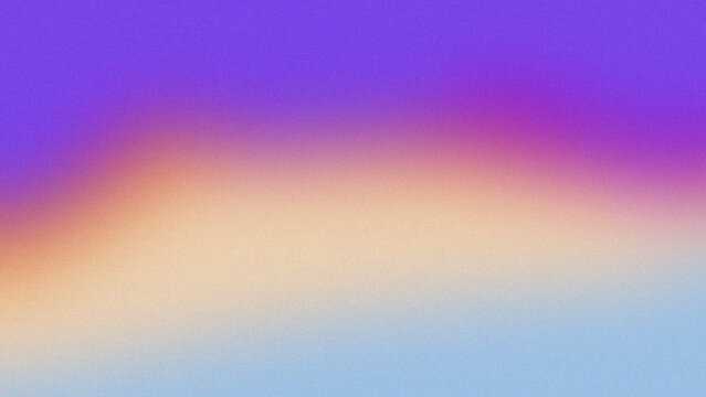 Abstract grainy gradient background with purple orange and blue soft blurred colors
