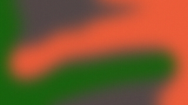 Abstract grainy gradient background with vibrant orange and deep green color blend