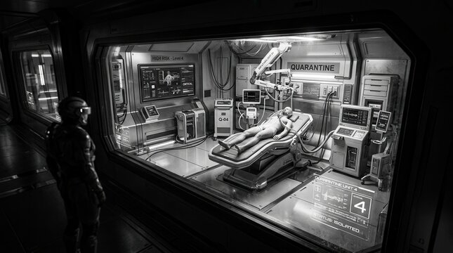 Futuristic Medical Bay With Patient Undergoing Treatment