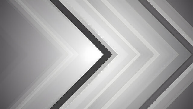 Abstract gray arrow geometric background with soft gradient layers and modern chevron directional pattern for professional digital presentation and creative graphic design layouts