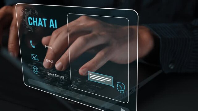 AI chatbot interface facilitates communication, chatbot, and AI interaction for automated user support and information exchange Marrow