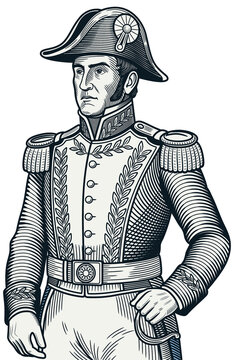 Ilustraci&oacute;n vectorial del General Jos&eacute; de San Mart&iacute;n, pr&oacute;cer y libertador de Argentina