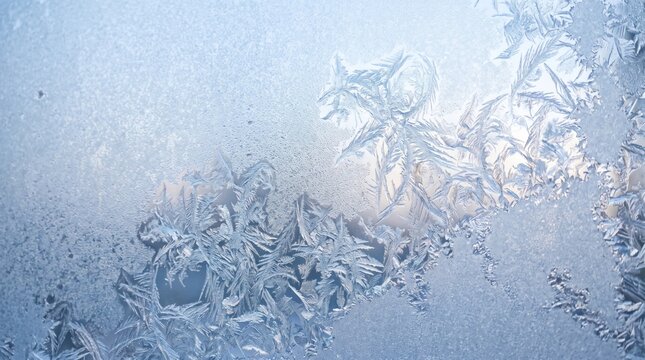 Frozen ice crystal pattern texture for winter frost backdrop