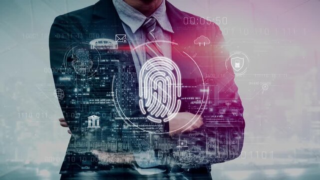 Biometric fingerprint identification and cybersecurity system ensuring secure access, identity verification, cloud data protection, and digital safety Marrow