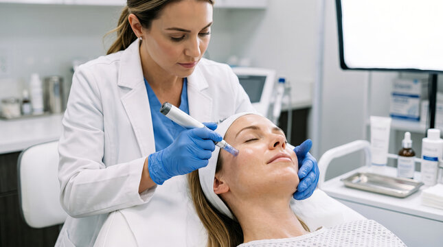 Dermatologist Performing Microneedling