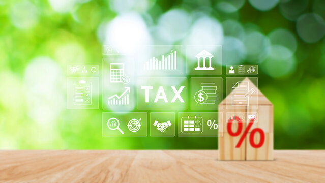 Online tax payment and financial planning concept. analyzing financial data and tax calculation to complete Individual income tax return, Government, state taxes, report. not ai
