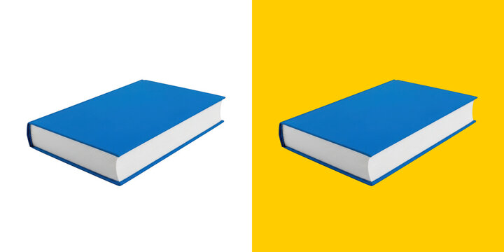 A single blue hardback book lying flat for reading material