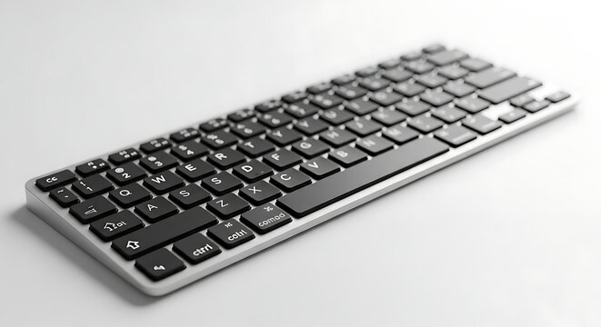 Modern wireless computer keyboard isolated on white background