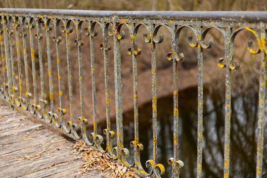 Ornate, very old wrought iron fence . High quality photo