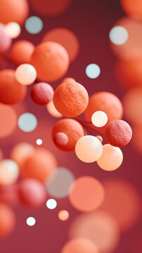 Vibrant abstract composition with glowing orbs