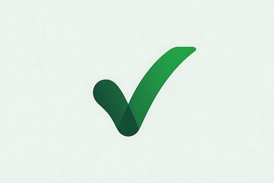 Green checkmark icon isolated on white background for success and approval confirmation