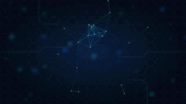 Abstract Digital Network Connectivity Background with Glowing Data Points and Interconnected Nodes in a Tech Environment