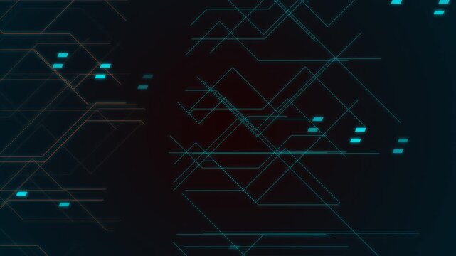 Abstract Blue Technology Background with Glowing Lines, Stars and Futuristic Network Pattern for Digital Space and Science Design