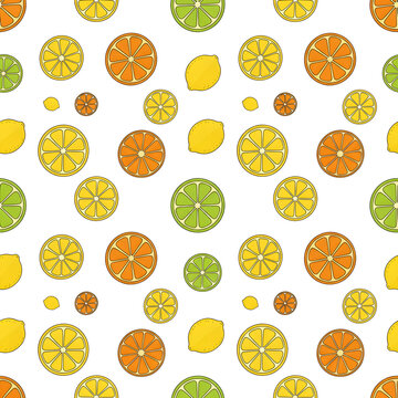 seamless background with oranges
