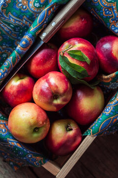 Close-up of red nectarines