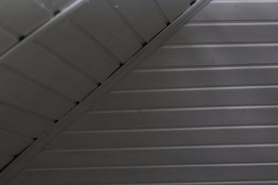 White PVC Wall Ceiling Panels Texture Curved Abstract Background Plastic Siding Construction Material