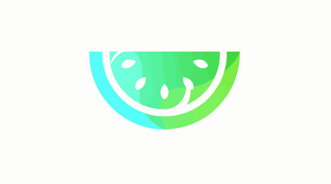 Green and teal stylized watermelon slice icon.