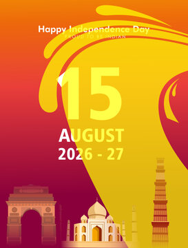 vector illustration of 15th August India Happy Independence Day. 