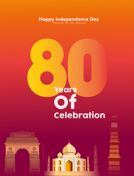 vector illustration of 15th August India Happy Independence Day. 