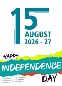 vector illustration of 15th August India Happy Independence Day. 