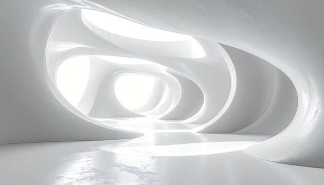 White futuristic architecture with flowing shapes
