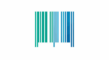 Obraz premium Teal barcode icon for retail and tracking.