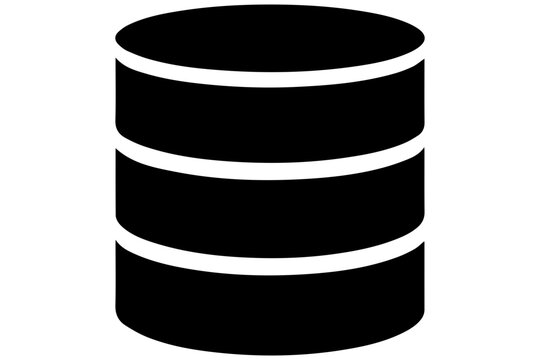 Database cylinder symbol with three layered segments representing server storage solutions.