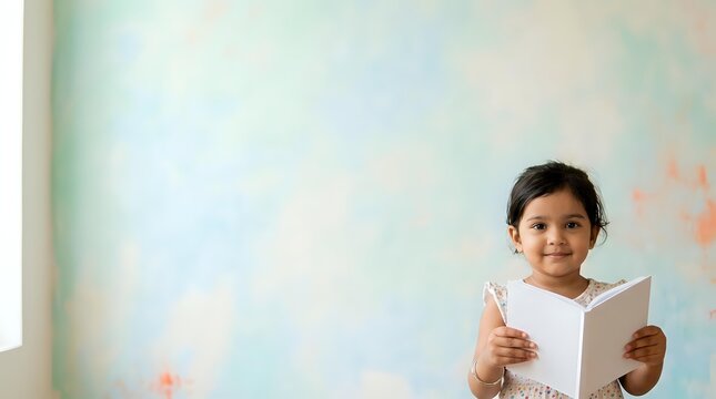 Young child with dark hair and light skin tone, wearing white