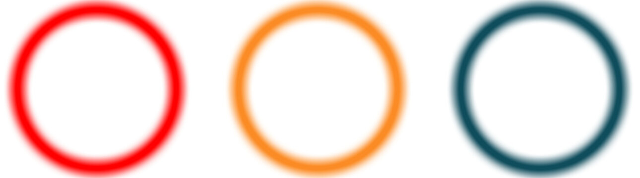 Glowing Circle Ring Set Colorful Neon Round Overlay