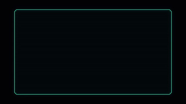 Neon glowing rectangular frame border with rounded corners for digital display