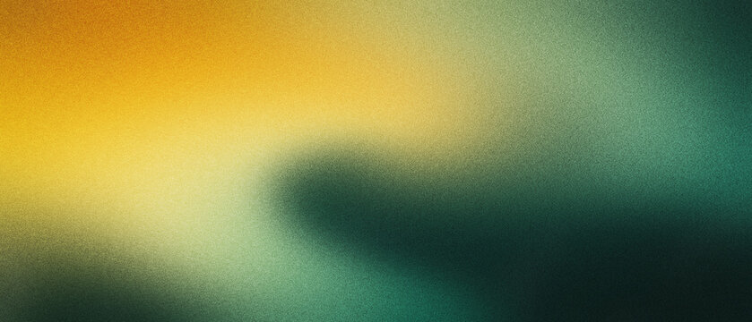 Yellow black grainy poster background, noise texture abstract vibrant glowing yellow color gradient on dark backdrop for header wallpaper banner design