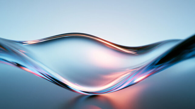 Abstract Glass Liquid Wave with Prism Refraction