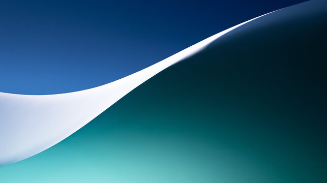 Abstract Blue Wave Background with Smooth Gradient Curves