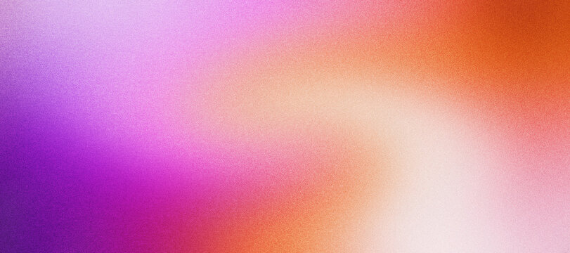 Purple pink orange grainy gradient background, noise texture effect abstract vibrant banner header, digital wallpaper or poster backdrop design