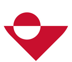 Flag of Greenland isolated in heart shape. © Oleh