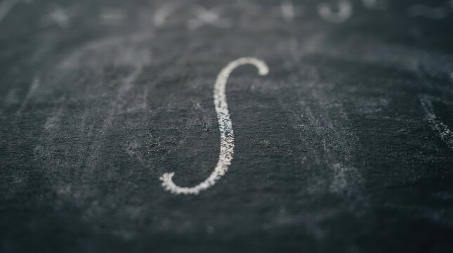 Chalkboard Integral Sign Mathematics Concept For Education And Academic Research