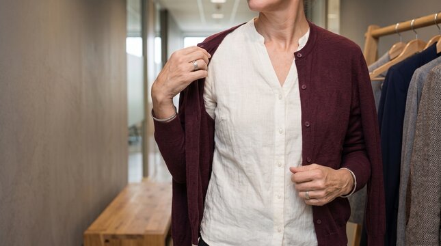 Layered work clothing supports changing comfort during menopause