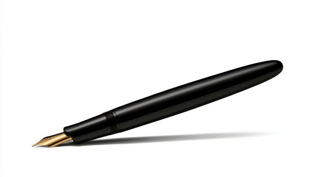 Vintage fountain pen with crisp body highlight in side view