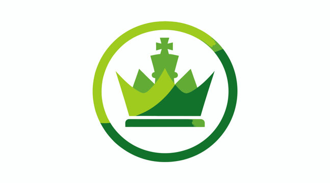 Green crown king icon inside a circular border.