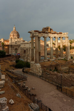 Roman Forum Ruins at Sunset