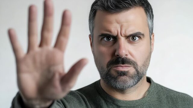 A man with a beard and mustache making a thumbs up gesture