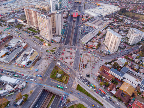 foto a&eacute;rea con dron de La Florida, Santiago de Chile