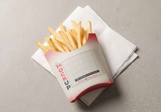 French Fries Fast Food Packaging Design Branding Mockup