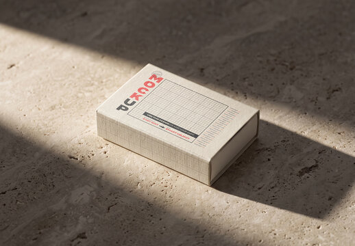 Matchbox Branding Mockup on Stone Surface