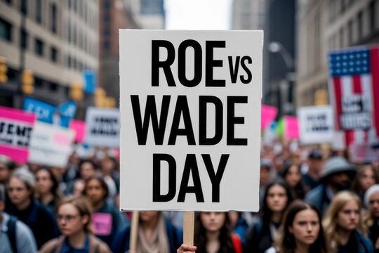 Feminist protest women against ban abortion, control autonomy female body, Roe vs Wade AI Generative