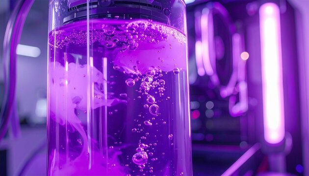 Geekend Custom Liquid Cooling Loop Bleed Process with Vibrant Purple Coolant Reservoir
